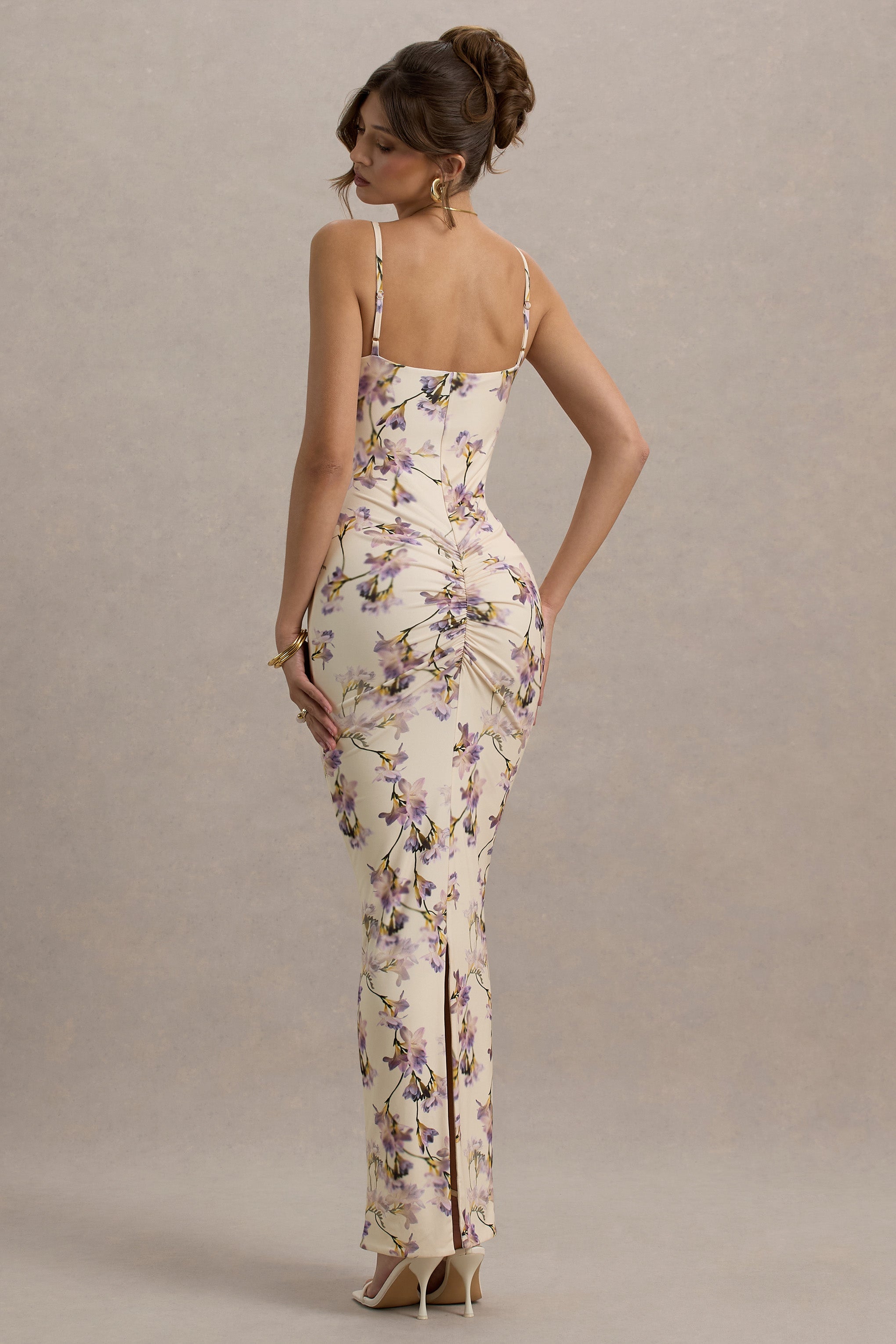 Luz | Lemon Floral Print Strappy Maxi Dress
