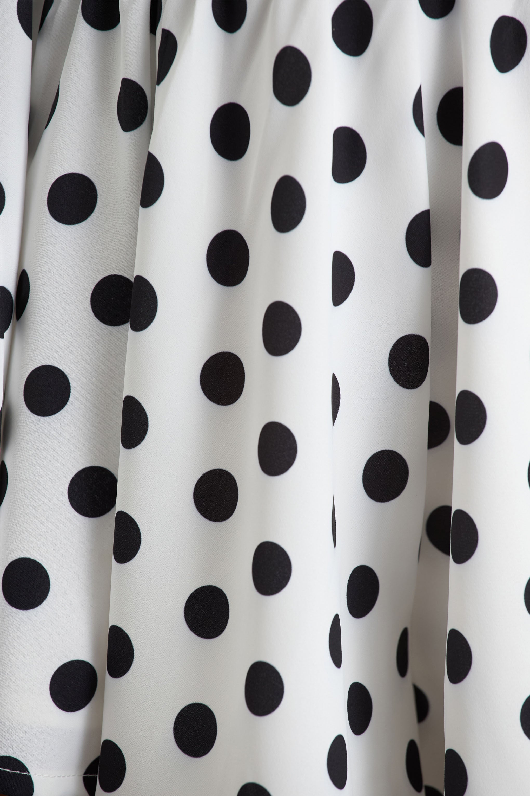 Laurel | White Polka Dot V-Neck Balloon Sleeve Playsuit
