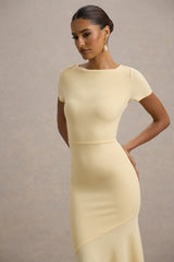 Rian | Pale Lemon Short-Sleeve Maxi Dress