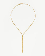 Wavy Ridge Lariat Chain Necklace